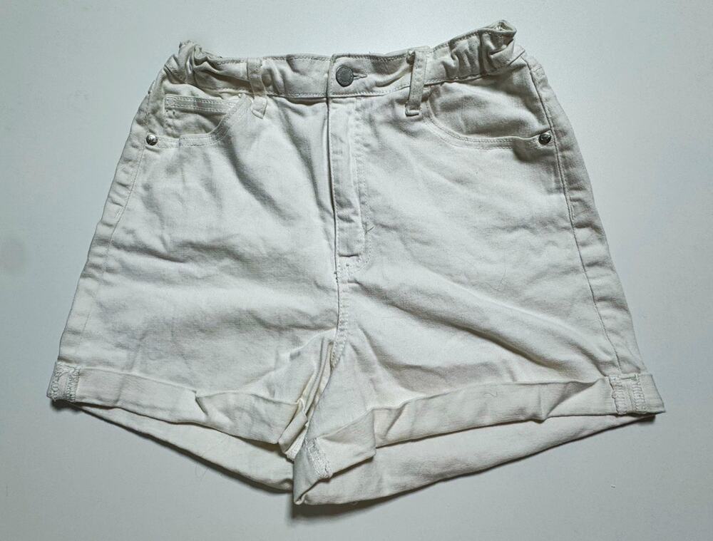 art class Girls 2XL Youth 18 White Denim Shorts Pockets Zip Closure Casual Solid